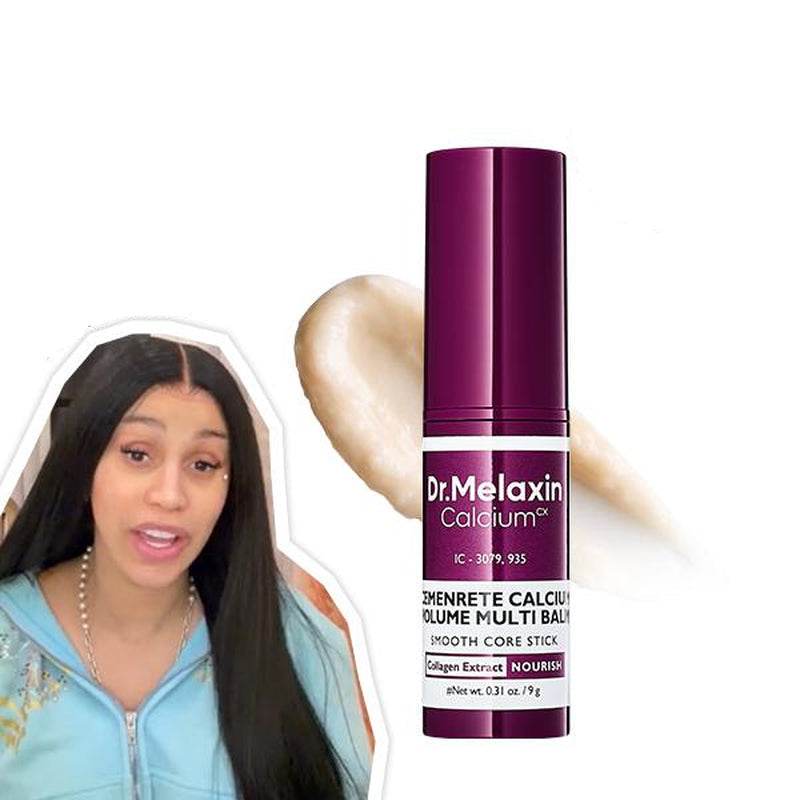 Calcium Multi Balm eye stick in a burgundy twist-up tube, featuring a compact cream balm formula for under-eye care