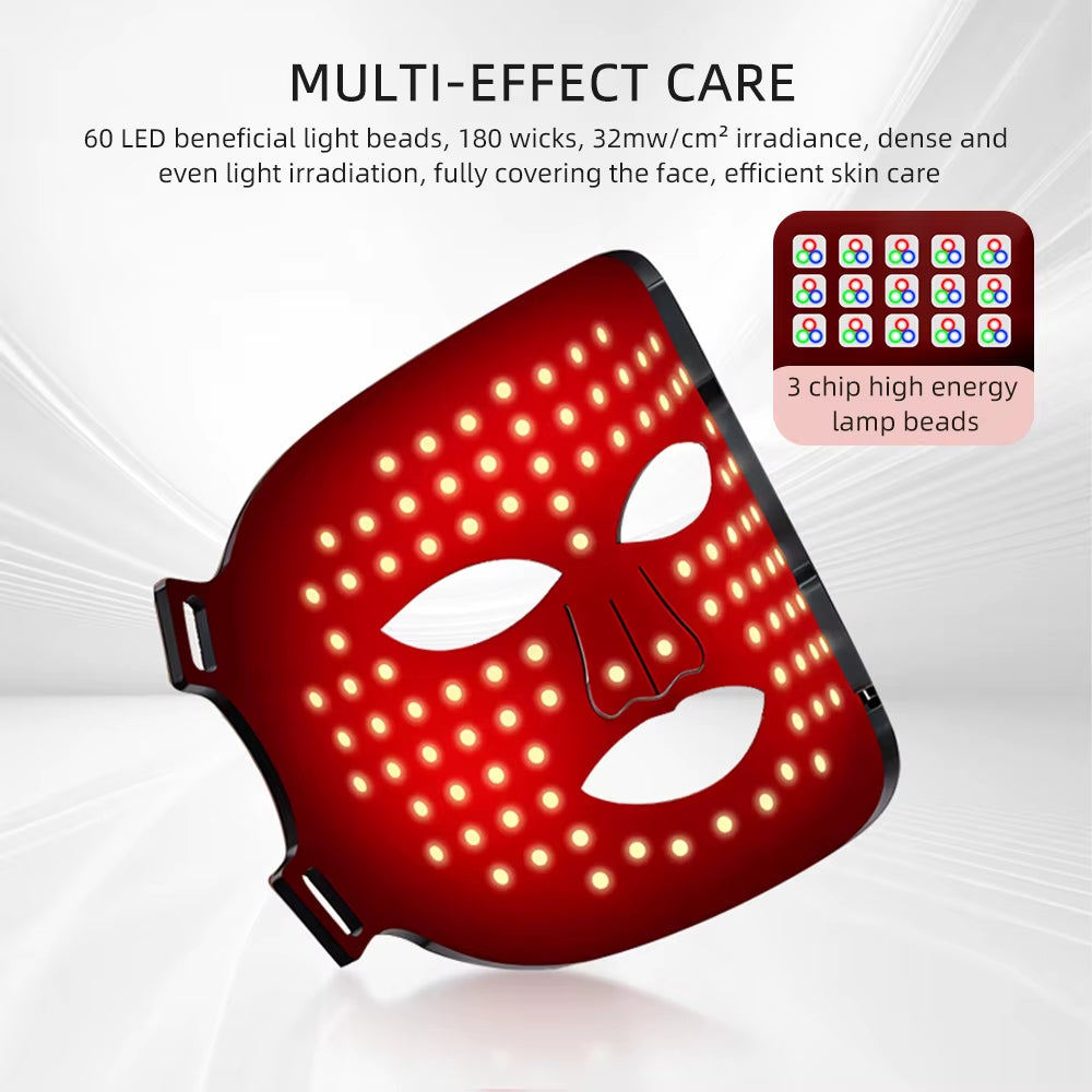 Transform Your Skin with the 7 Colors 3D Silicone LED Facial Mask - Wireless Photon Therapy for Radiant, Youthful Skin