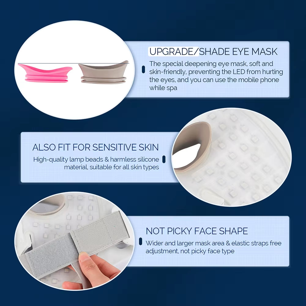 Silicone LED Facial Mask 7 Colors Photon Beauty Face Neck Care Mask Skin Whitening Skin Rejuvenation Mascara Faciales Led