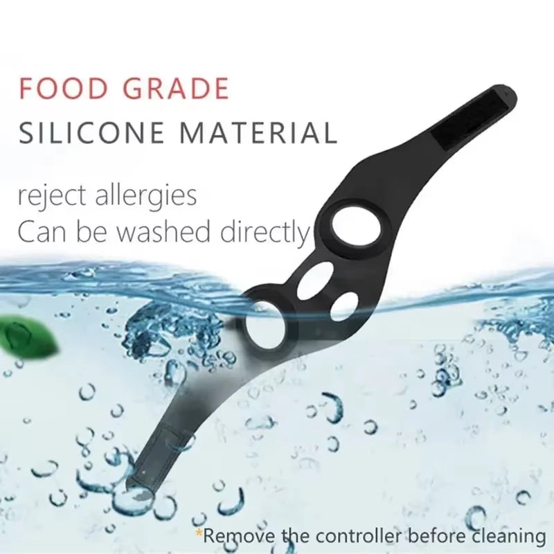 Black silicone V Face EMS Mask with oval openings and washable food-grade material