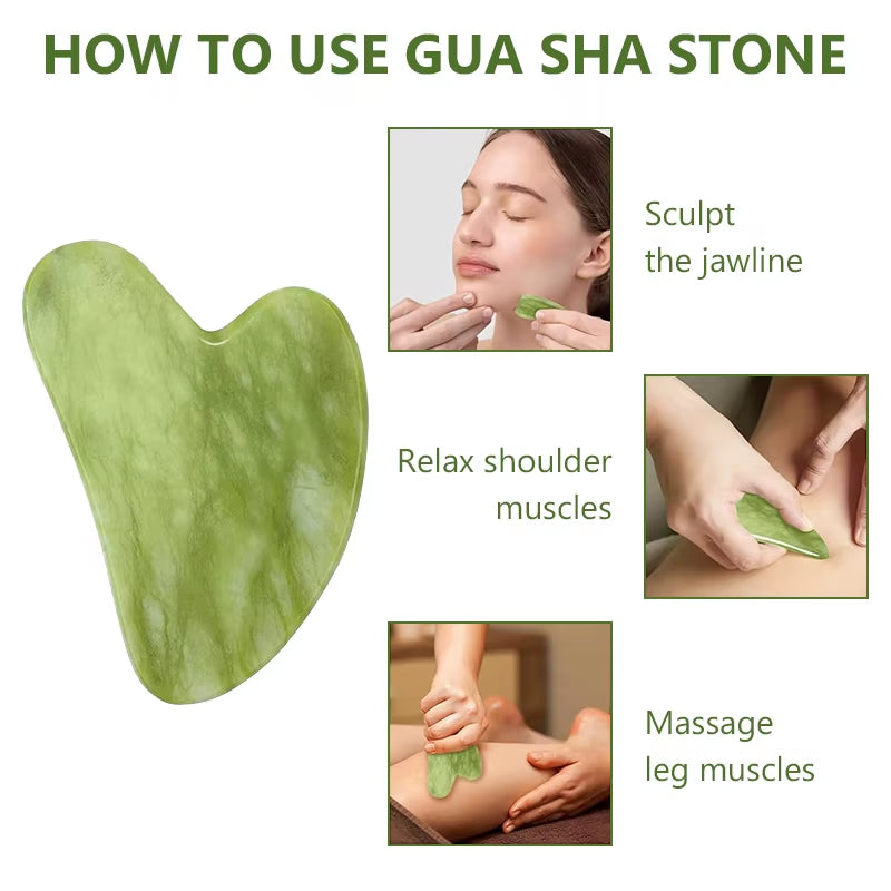 Revitalize Your Skin with the Gua Sha Jade Massager Roller - Enhance Beauty and Reduce Tension for Face, Neck, and Eyes