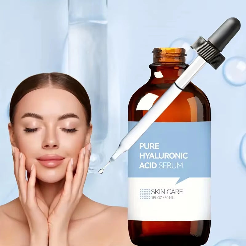 Revitalize Your Skin with 2 PCS Pure Hyaluronic Acid Essence Liquid - Intense Moisturizing Power for Enhanced Elasticity - 1 Ounce