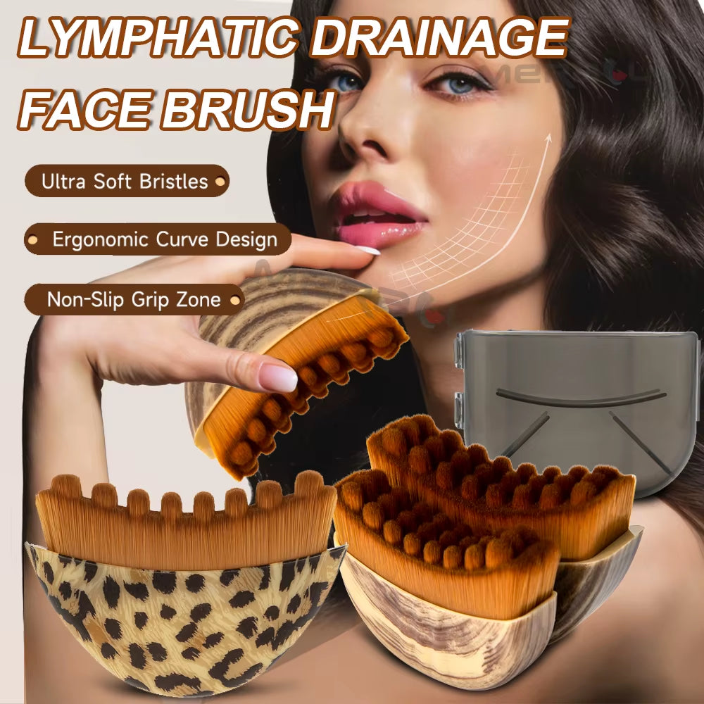 Portable Lymphatic Contour Face Brush,Facial Sculpting Guasha Massager,Lymphatic Drainage Massager Skin Scraping Facial Brush
