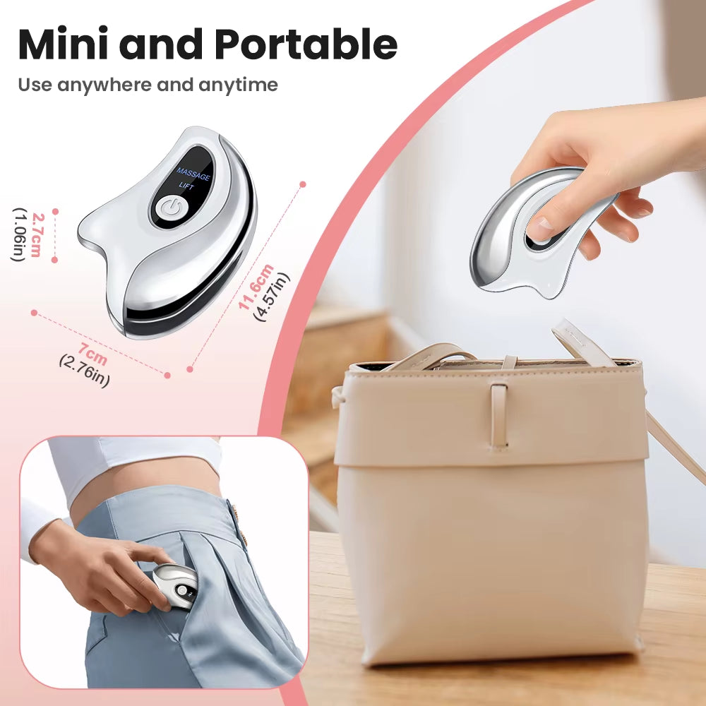 Electric Gua Sha Facial Scraper Board Microcurrent Neck Massager Face Lift Plate Vibration Facial Lifting Firming Skin Care Tool
