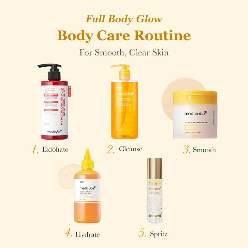 Revitalize Your Skin with the Medicube Smooth & Clear Body Care Set | Exfoliating Body Peel, Brightening Body Wash, and Toner Essentials for a Flawless Complexion | K-Beauty Must-Have!