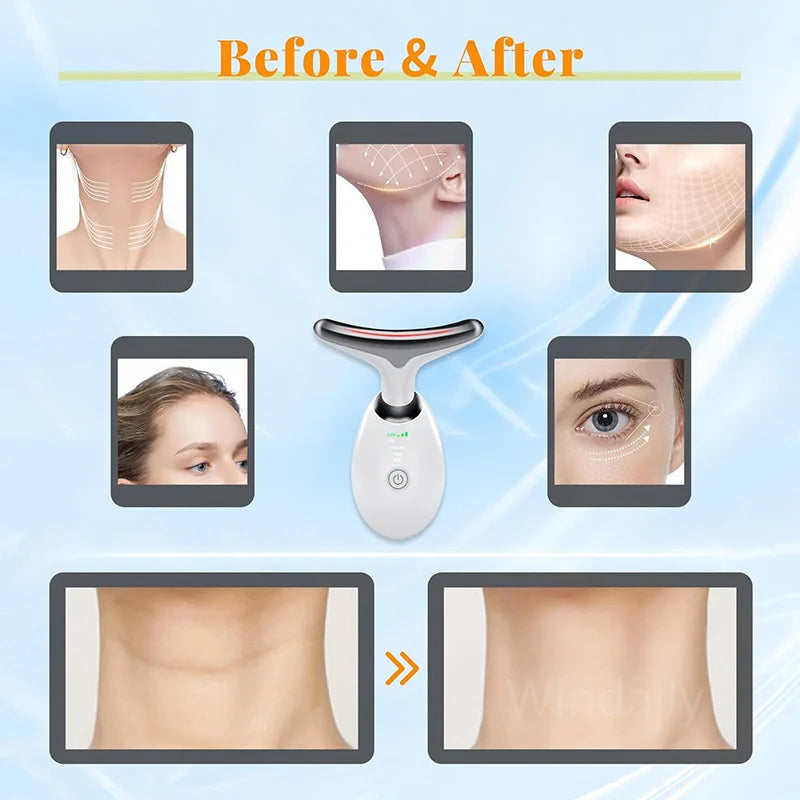 Transform Your Skin with the 7 Colors Anti-Wrinkle Facial Massager - Neck & Face Beauty Device for Tightening and Lifting