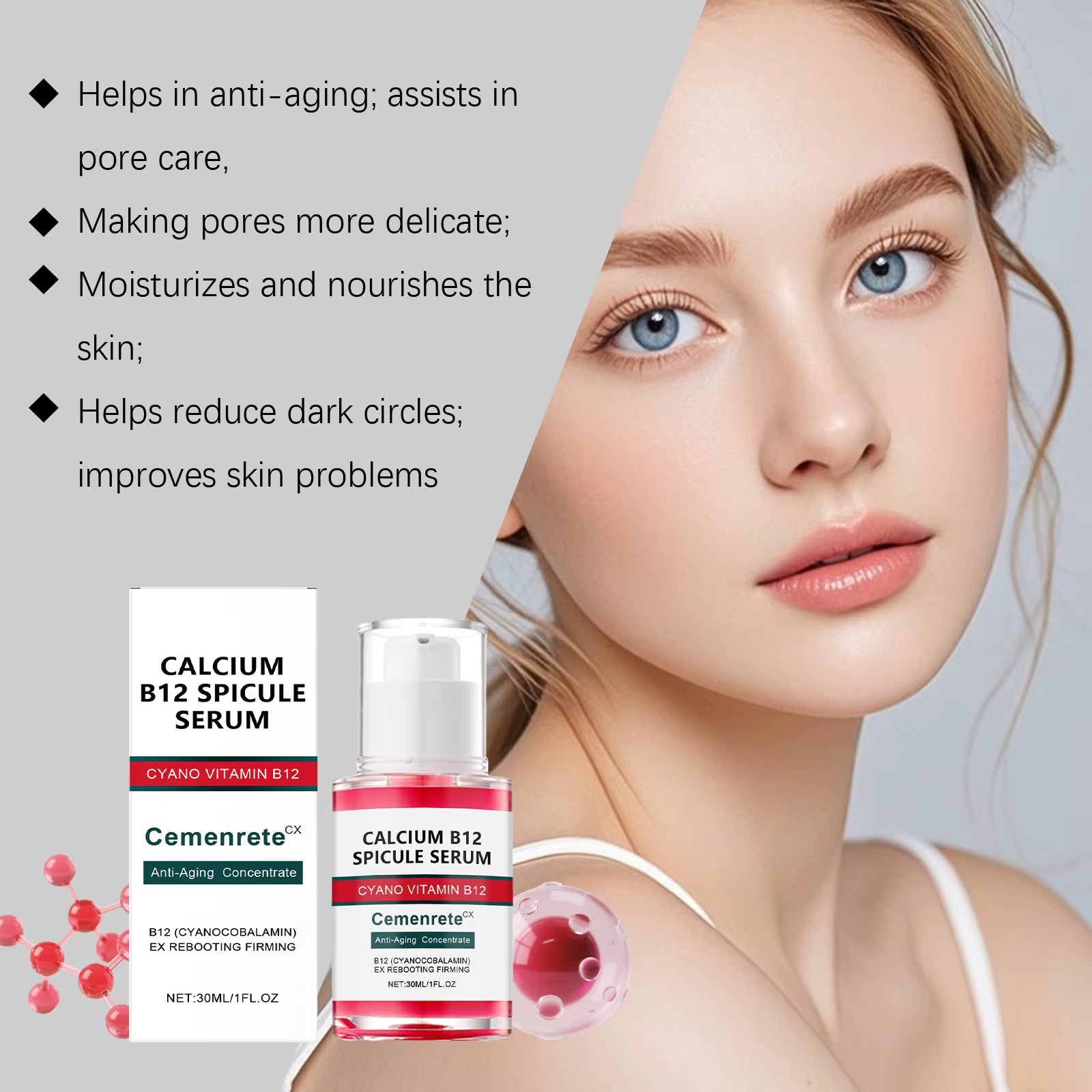 Revitalize Your Skin with the Calcium Skincare Set: Anti-Aging Serum, Eye Patches, and Multi Balm for Youthful Glow and Reduced Dark Circles