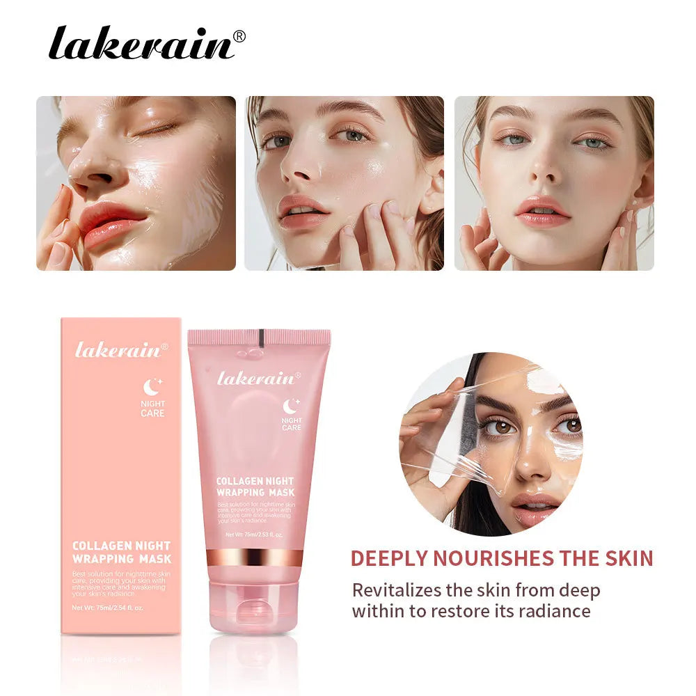 Night Collagen Wrapping Mask Rejuvenation Moisturizing Brightening Korean Face Mask Make Glowy Skin Elasticity Facial Mask