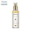 PDRN Peptide Face Serum in a clear bottle with a gold pump, white label, and silver cap