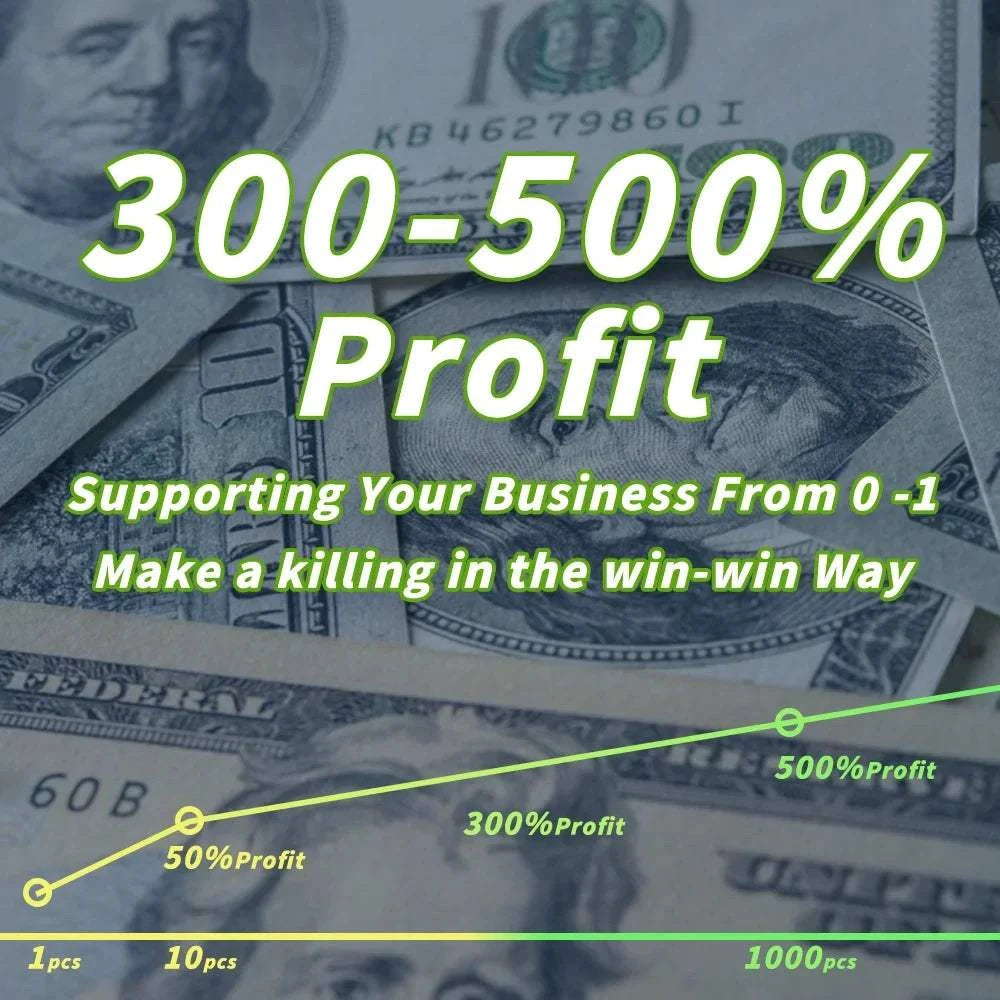 Pink Glow Peptide Serum product listing graphic with 300–500% profit text and dollar bill background visible