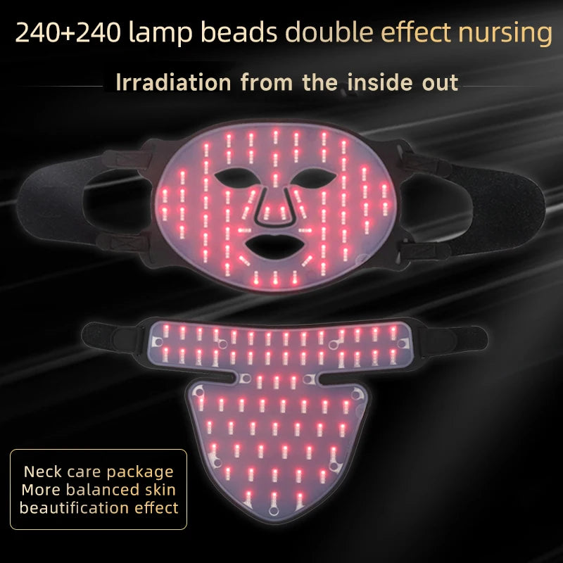 Wholesale Red Light Led Facial Mask Prolonged Computer Users Facial and Neck Set Red Light Face Mask Portable Red Light Mask