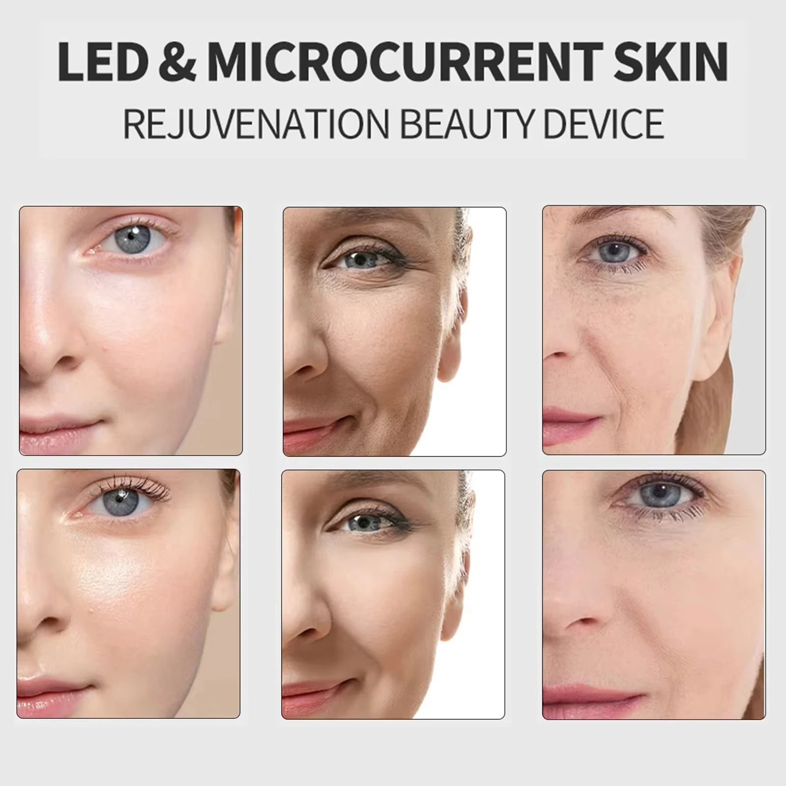 New 6 In 1 Multifunctional Ager Booster Pro Wand Facial Skin Therapy Lights Beauty Tool