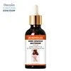 PDRN Peptide Face Serum in an amber glass dropper bottle with a white label and black cap.