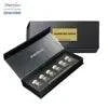 PDRN Peptide Face Serum in a sleek black rectangular bottle with matching branded box packaging and gold accents