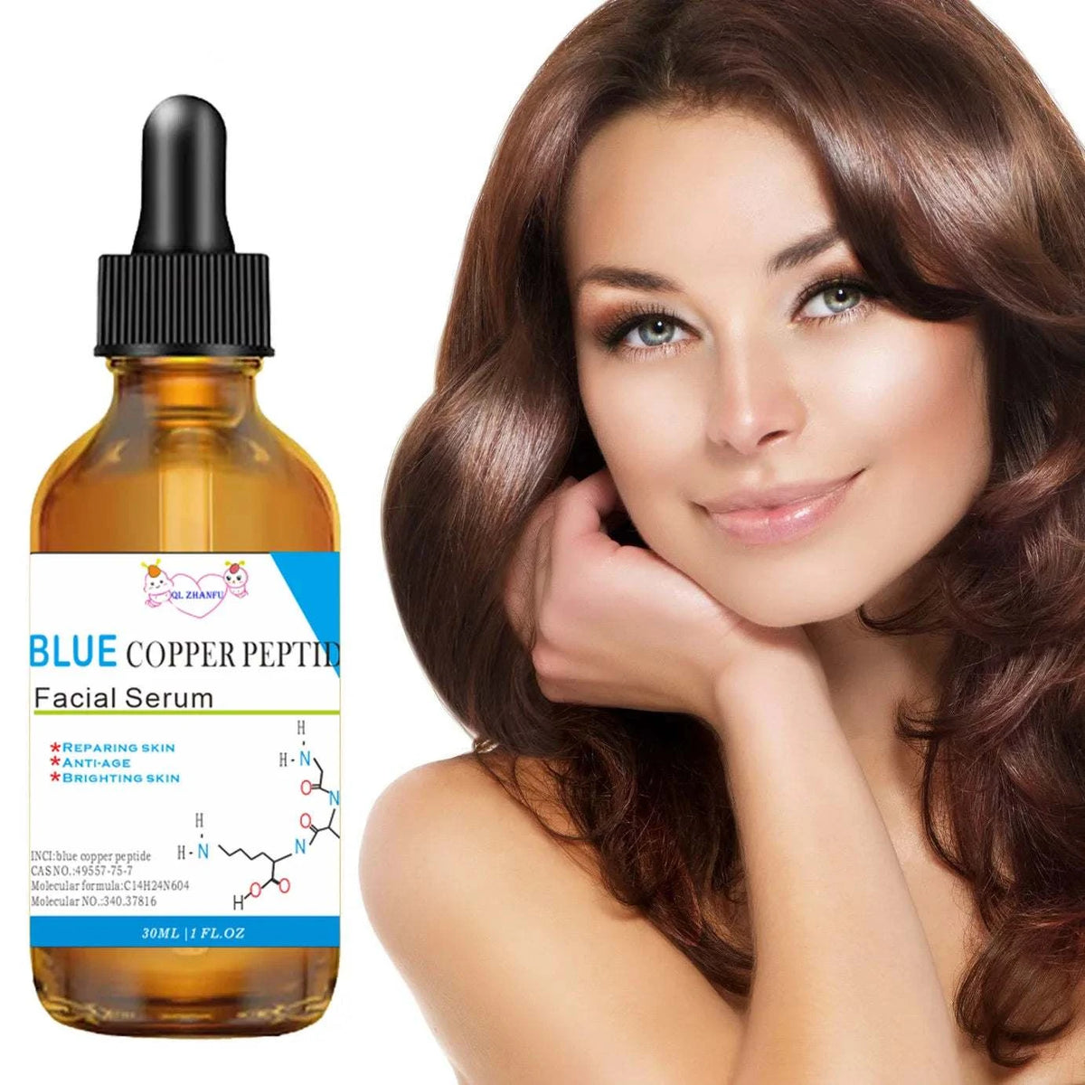 Hydrating copper peptide serum for smoother-looking skin