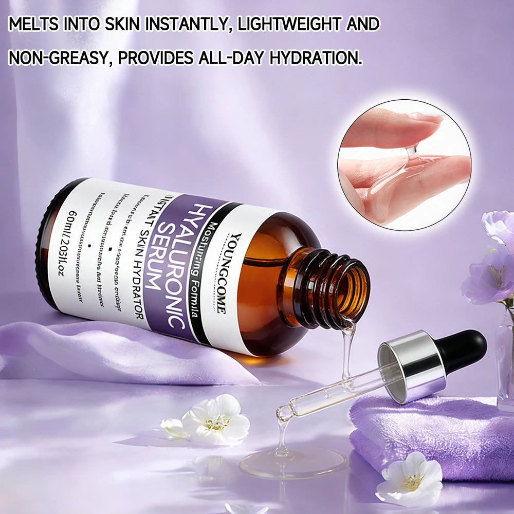 Hyaluronic Acid Face Serum Instant Hydration Moisturizer for Smooth Plump Skin - Brighten skin Daily Skincare Essence 40/60ML