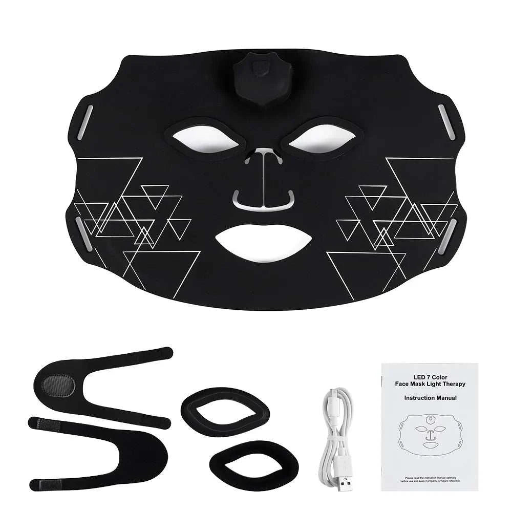 Silicone-style LED face mask for home skincare routine