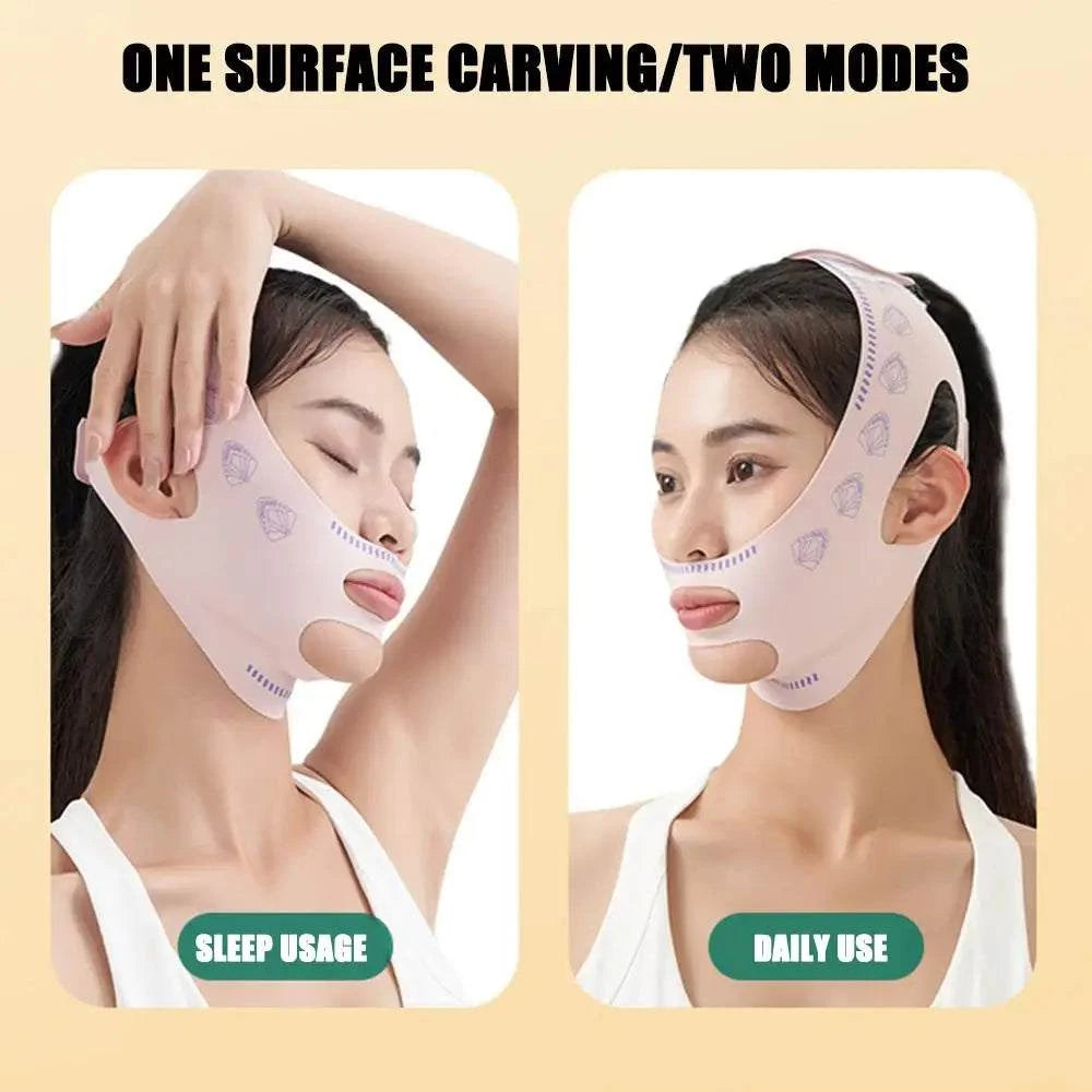 Lightweight jawline lifting band for home skincare