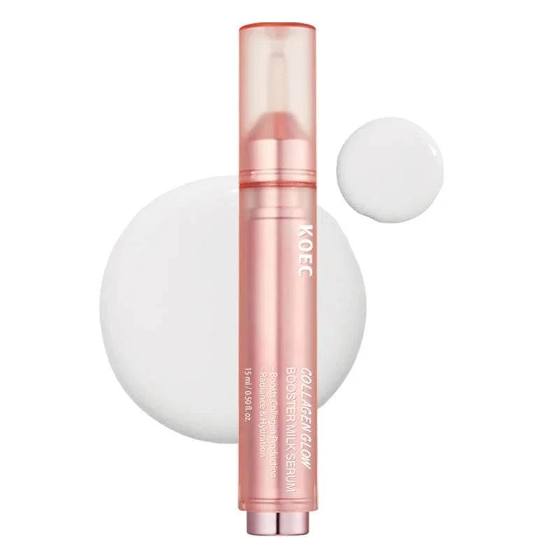 Wrapping Peel-Off Mask in a slim rose-gold tube with translucent cap and white circular cream swatches