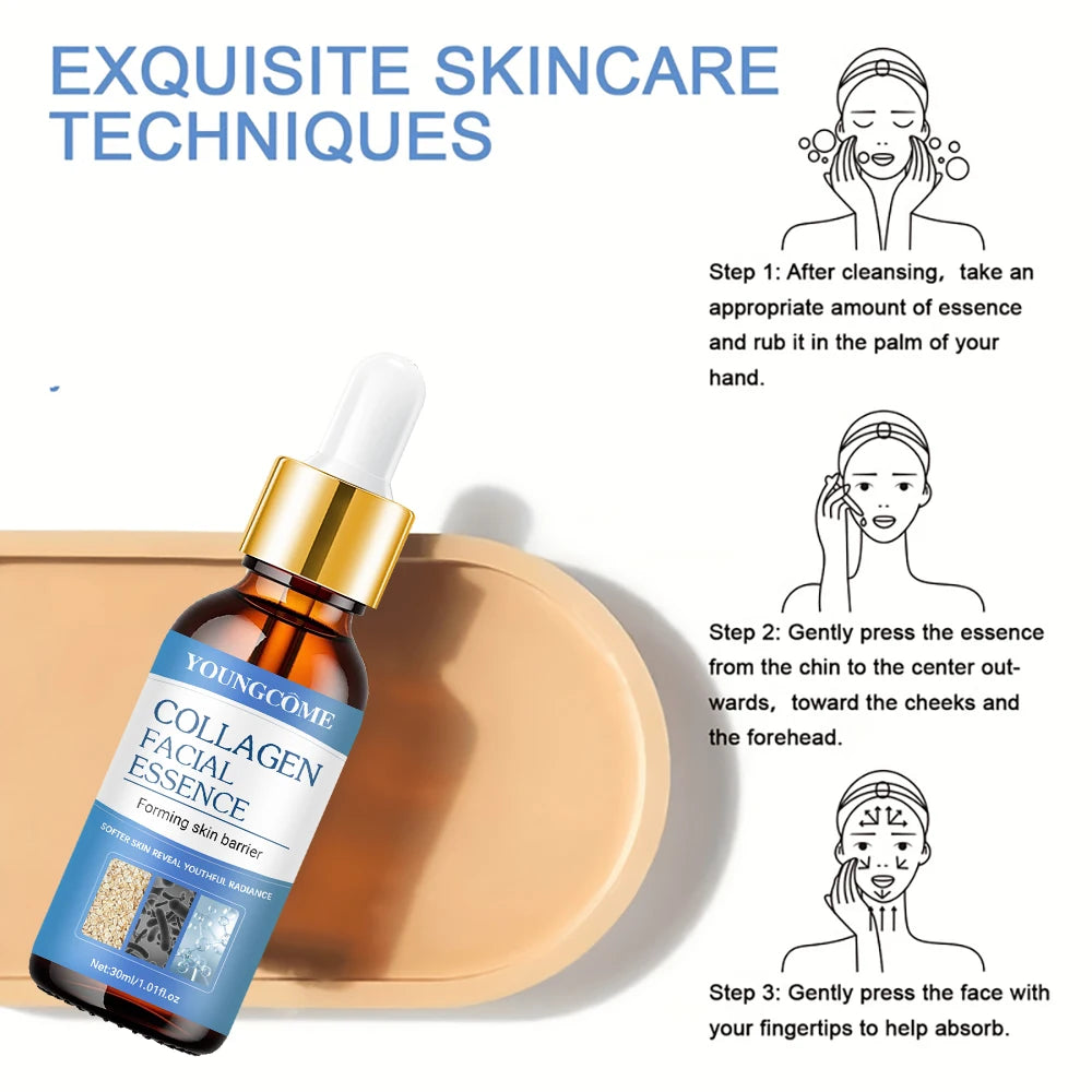 Collagen Face Serum Skincare Moisturizing Soothing Nourishing Firming Lifting Face Serum Pore Shrink Whitening Smooth Skin Care