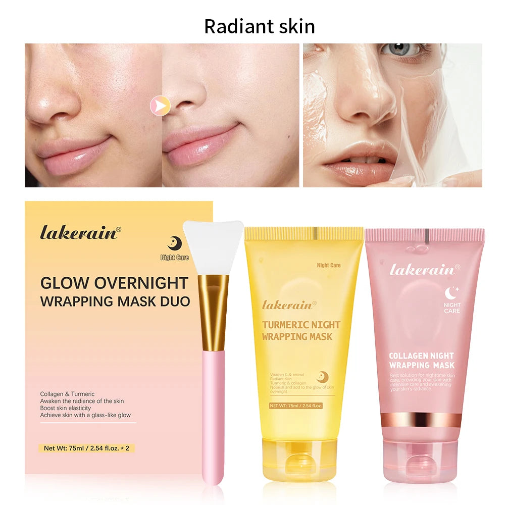 Collagen Jelly Cream Hydrolyzed Collagen Overnight Facial Mask Wrapping Peel-Off Mask Hydrating Firming Moisturizing SkinCare