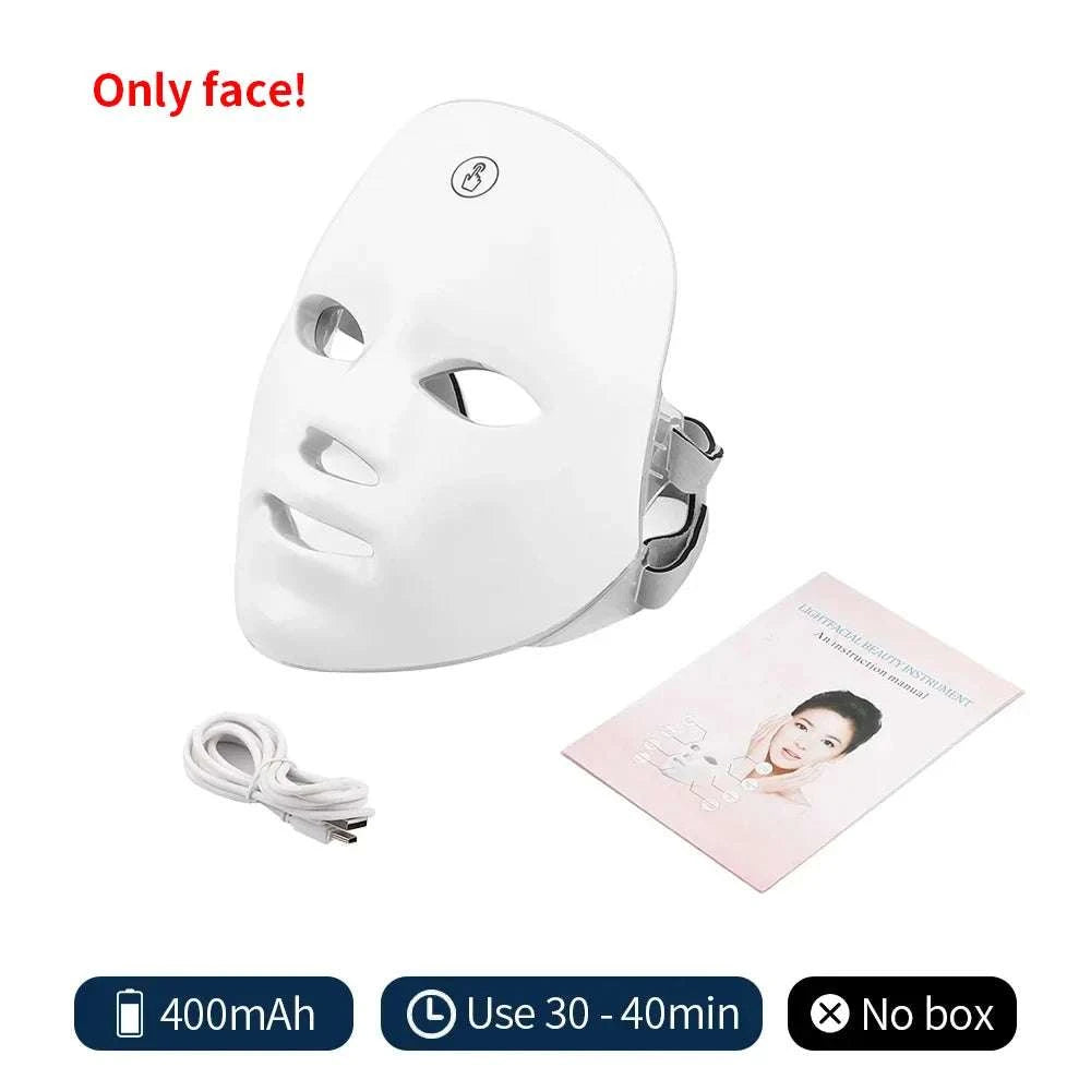 7-color LED photon face and neck beauty device