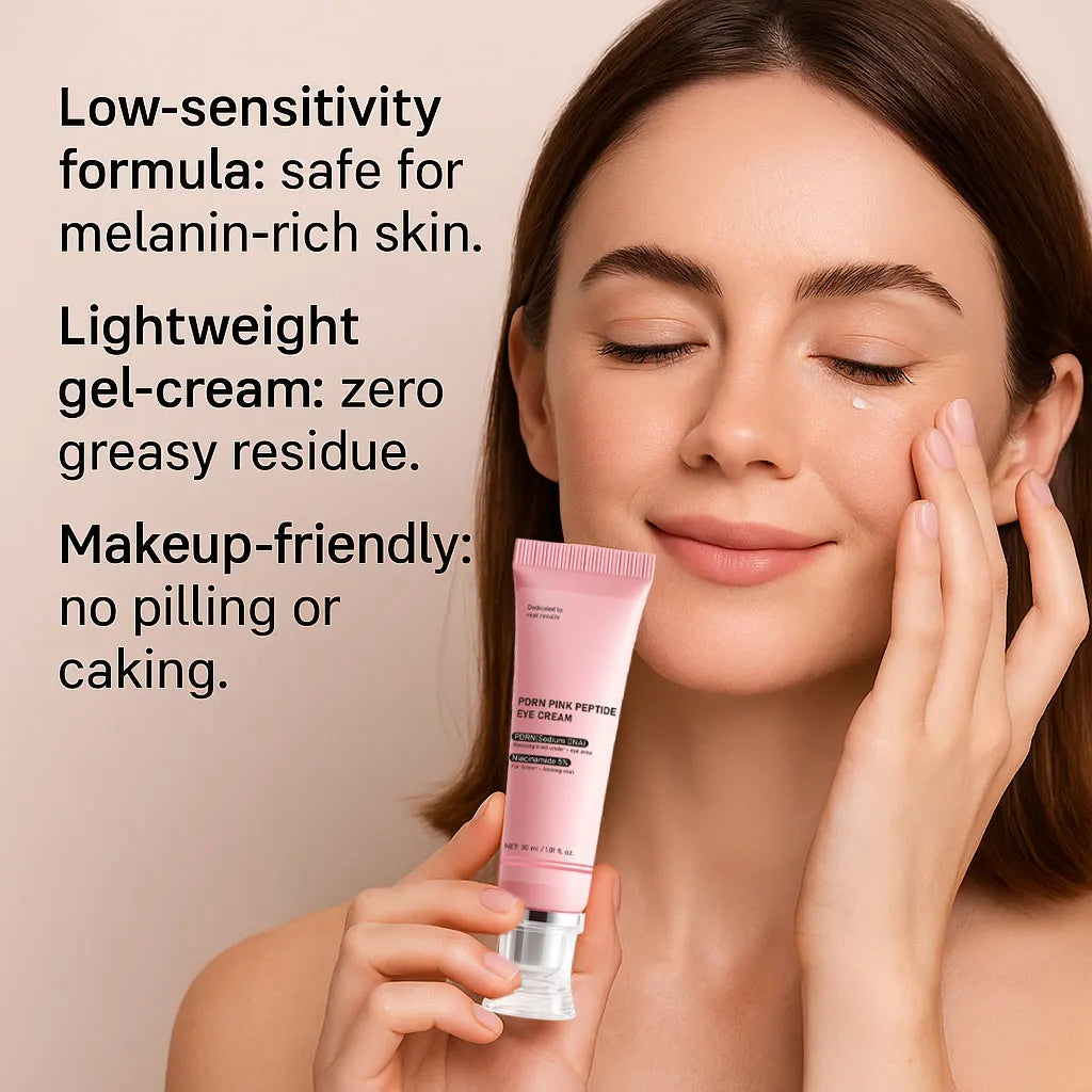 PDRN Pink Peptide Eye Cream 30ml for Women Reduces Dark Circles & Wrinkles, Lifting and Firming, Deep Moisturizing