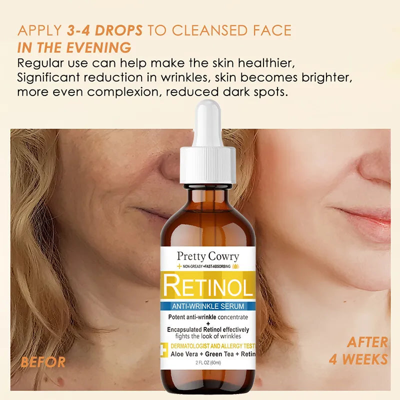 Vitamin C Anti-Wrinkle Serum Fades dark spots Evens skin tone Reduces fine lines 60ml non greasy Fast absorbing facial serum