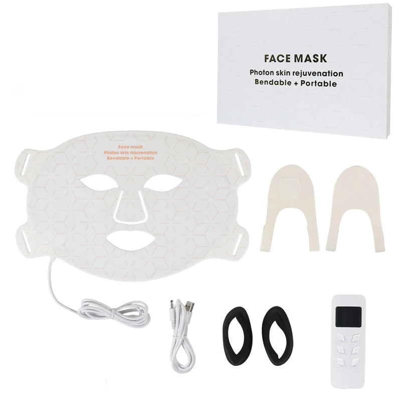 Hot Sale 4 Colors 460NM 590NM 630NM 850NM NIR Near Infrared LED Facial Face Red Light Therapy Mask