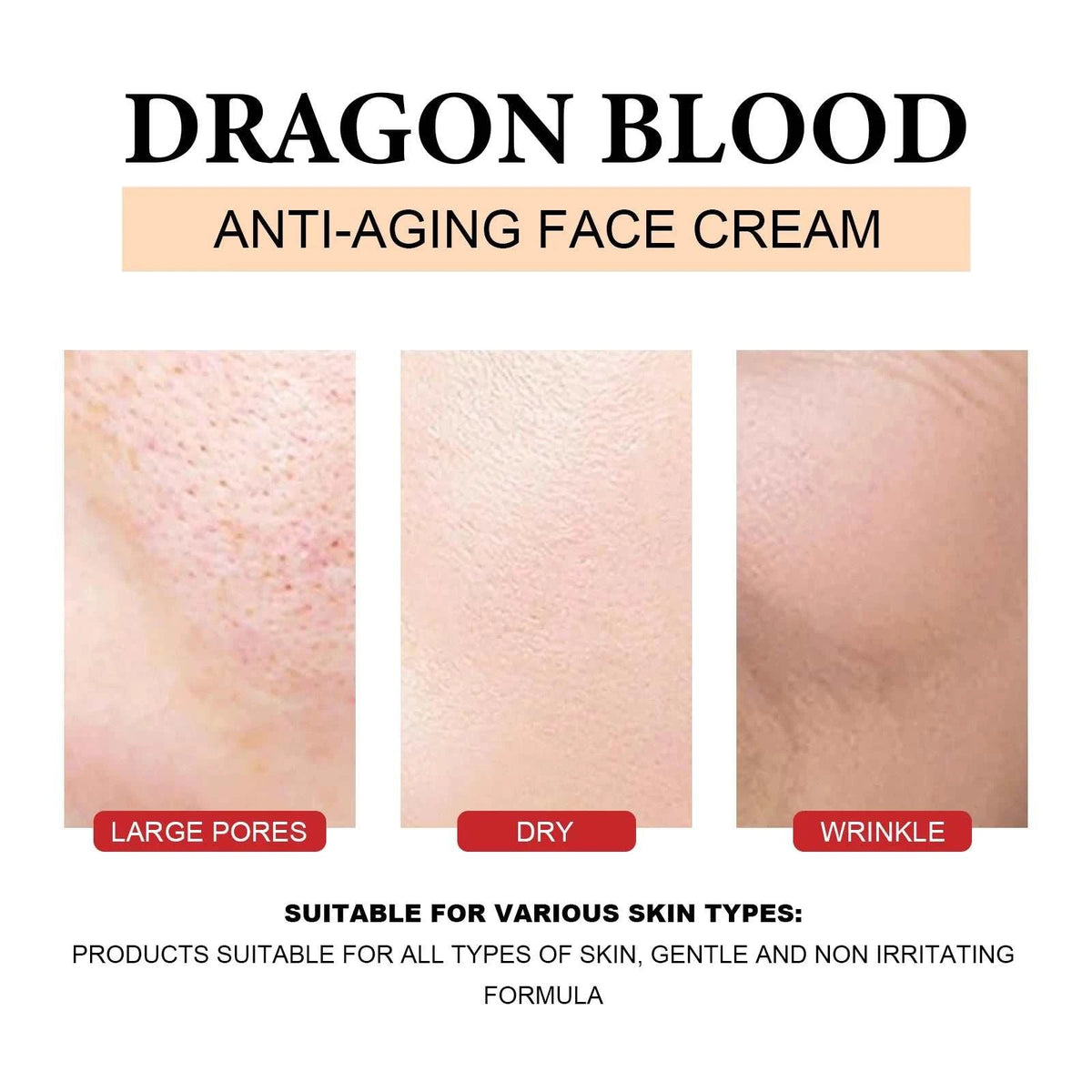 Dragon Blood Skincare Set featuring anti-aging face cream for pores, dry skin and wrinkles support