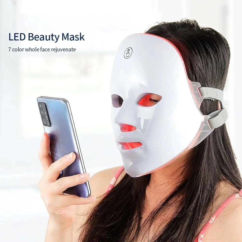 7-color LED photon face and neck beauty device