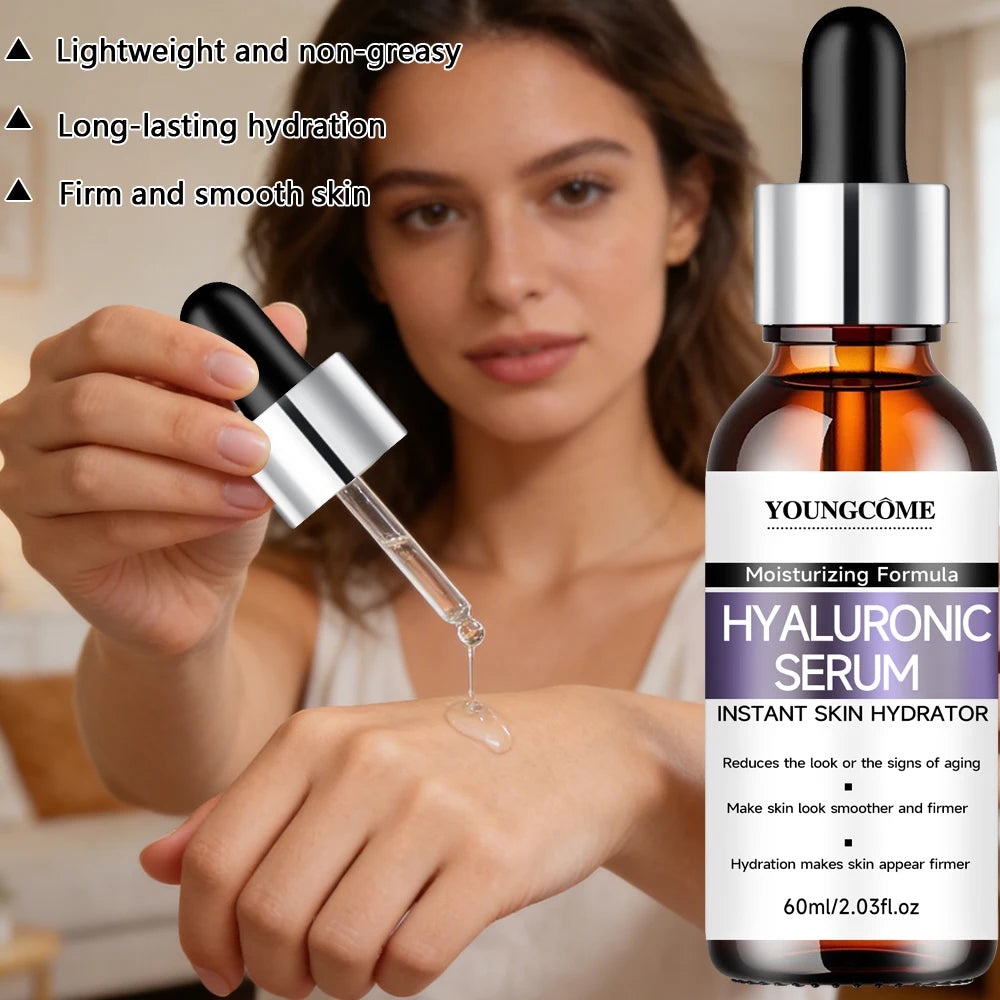 Hyaluronic Acid Face Serum Instant Hydration Moisturizer for Smooth Plump Skin - Brighten skin Daily Skincare Essence 40/60ML