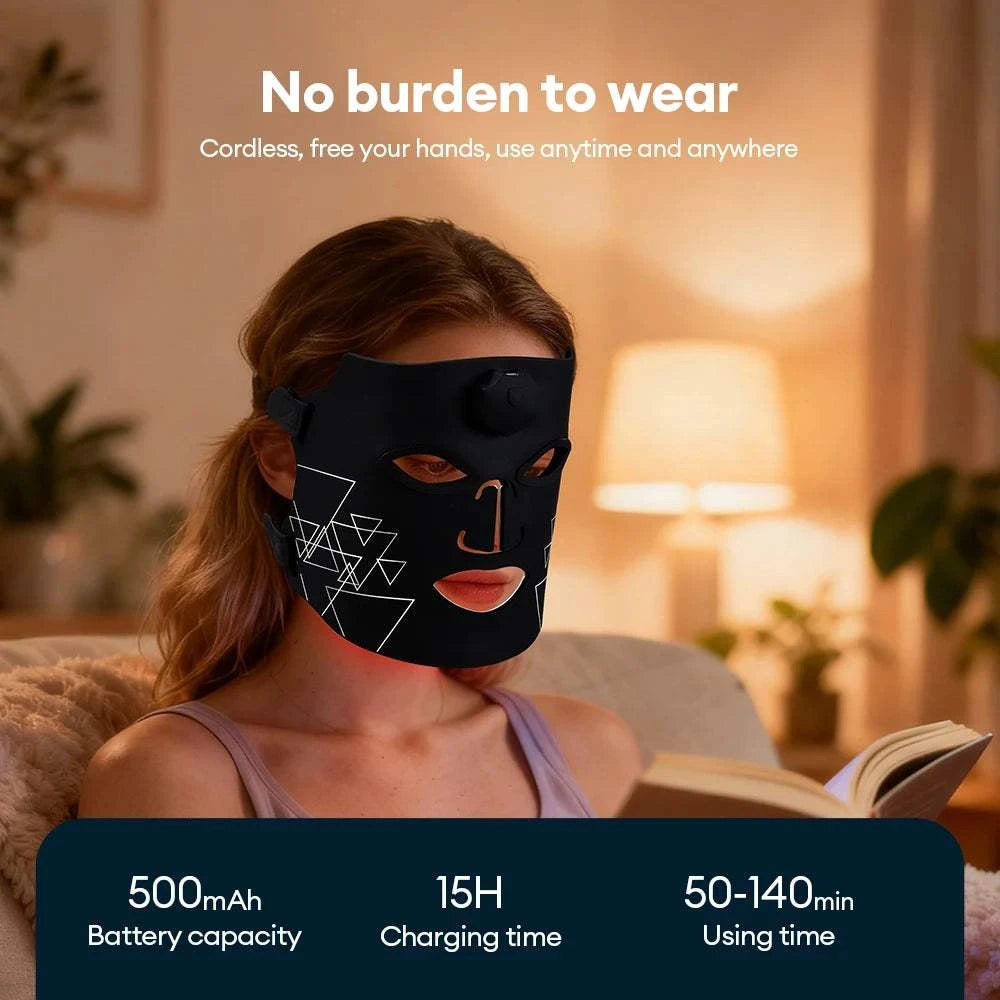 LED facial beauty mask for smoother-looking skin