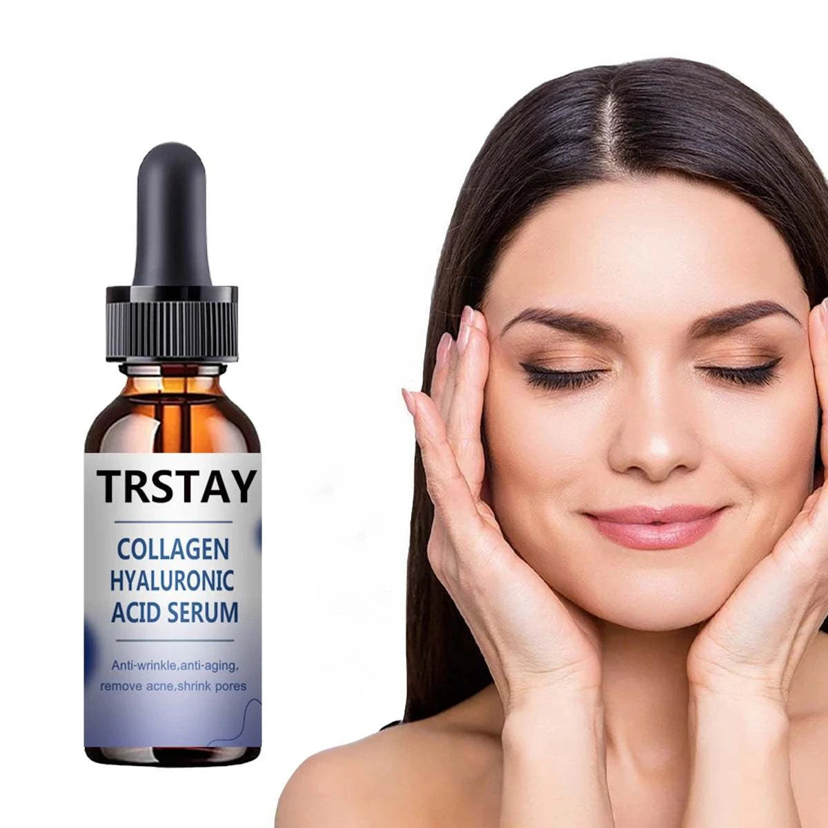 Hydrating collagen and hyaluronic acid serum for dry skin