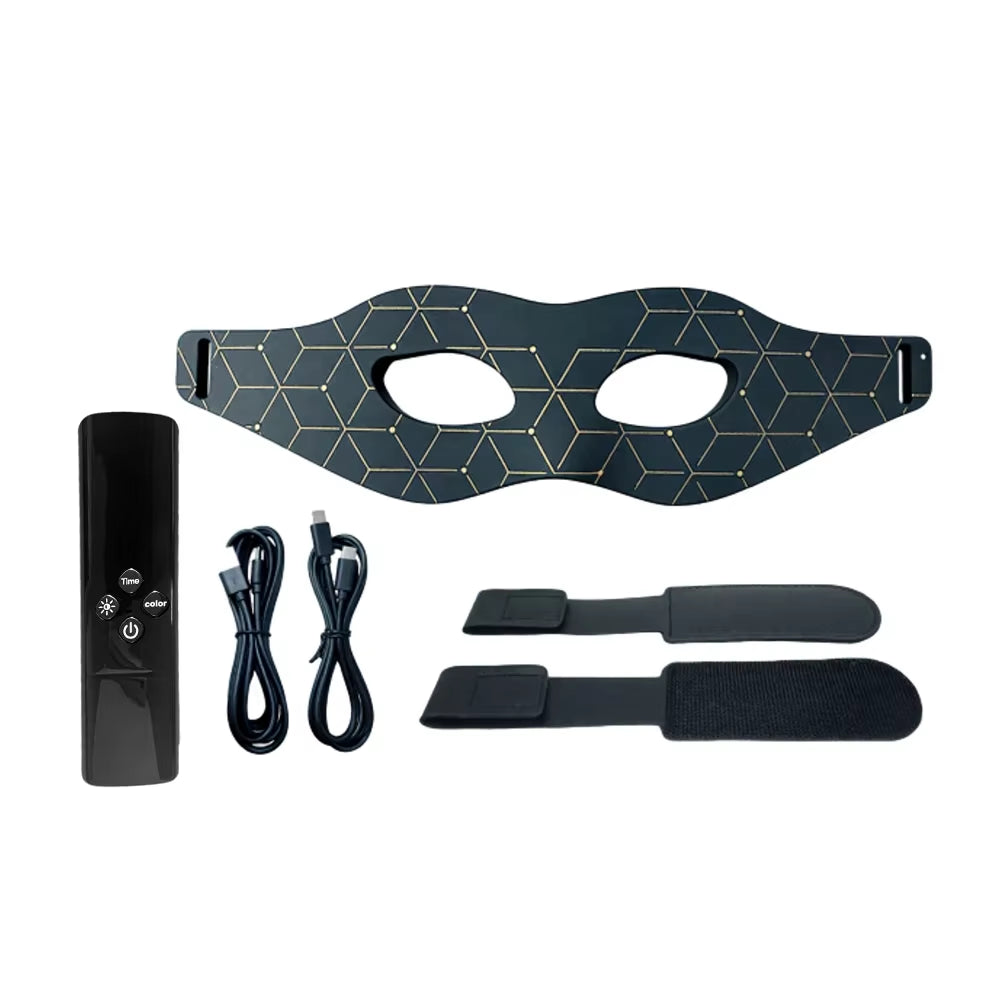 Revitalize Your Eyes with the Red Light Silicone Eye Mask - 7 Color LED Photon Therapy for Eye Fatigue, Wrinkles, and Dark Circles - Wireless Convenience!