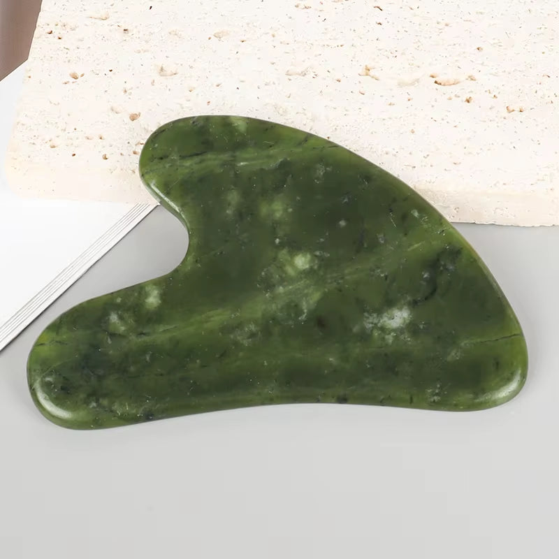 Revitalize Your Skin with the 1/2Pcs Jade Heart-Shape Massager Guasha Board - Perfect for Neck Relief, Face Thinning, and Wrinkle Prevention!
