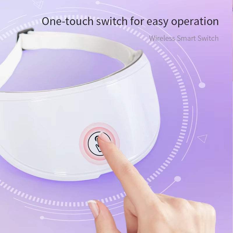 LED Neck Mask in white plastic with a wearable curved design and one-touch wireless switch button