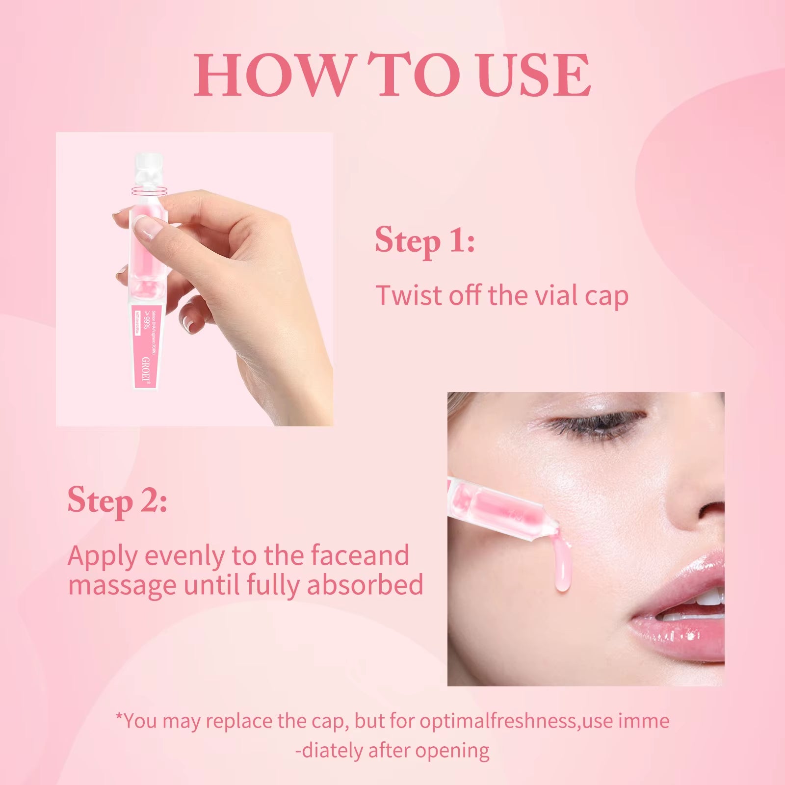 Revitalize Your Skin with 10Pcs PDRN Serum - Moisturizing, Brightening, and Anti-Aging Facial Treatment