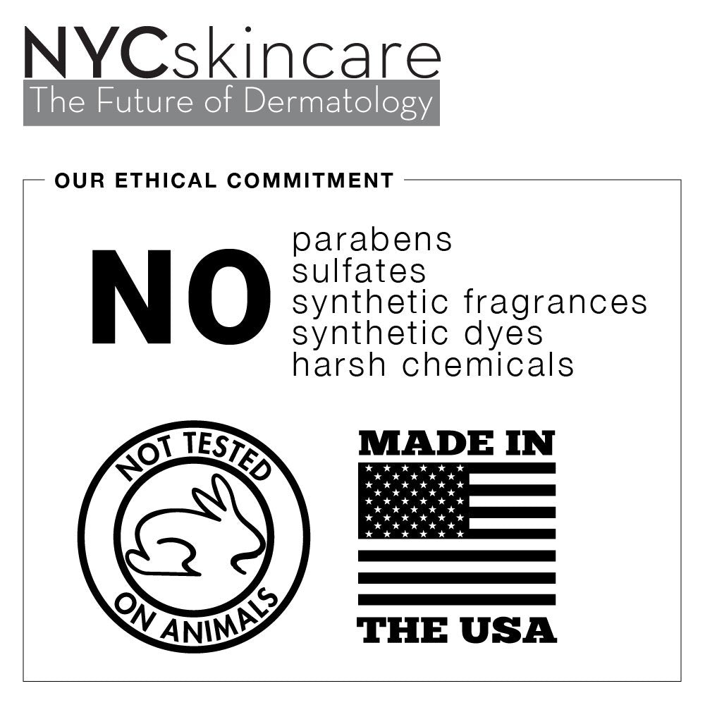 Hyaluronic Acid Facial Serum with ethical skincare label, featuring cruelty-free rabbit logo and USA-made claim