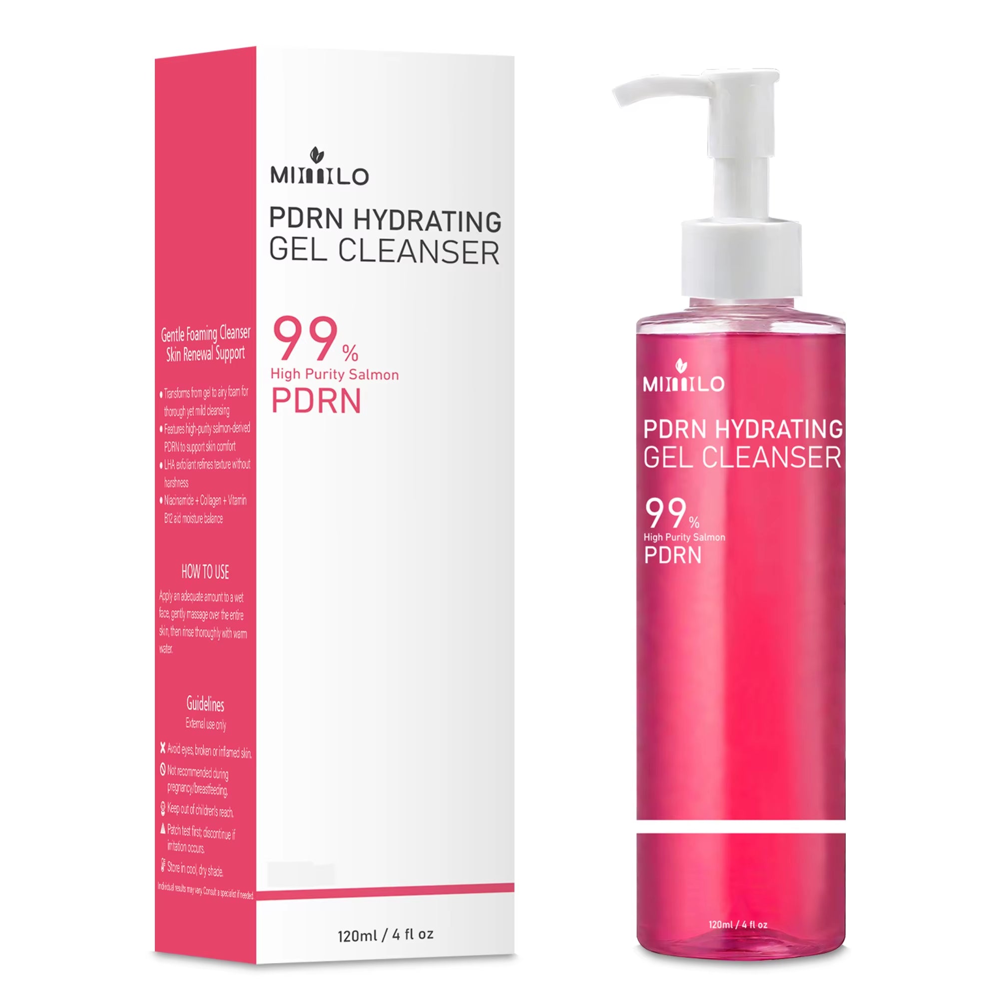 Experience Radiant Skin with DNA PDRN Salmon Pink Foam Cleansing Gel - Deep Cleansing, Oil Control, and Blackhead Removal