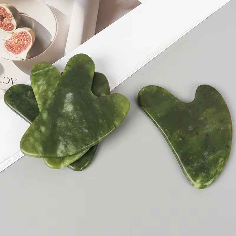 Revitalize Your Skin with the 1/2Pcs Jade Heart-Shape Massager Guasha Board - Perfect for Neck Relief, Face Thinning, and Wrinkle Prevention!