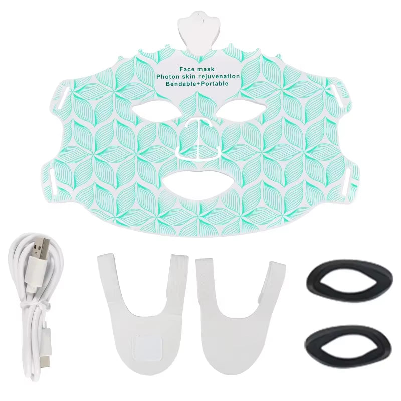 7 Colors LED Photon Beauty Mask Instrument USB Electronic Mask Rejuvenation Lightens Fine Lines Brighten Skin Tone Repair Skin