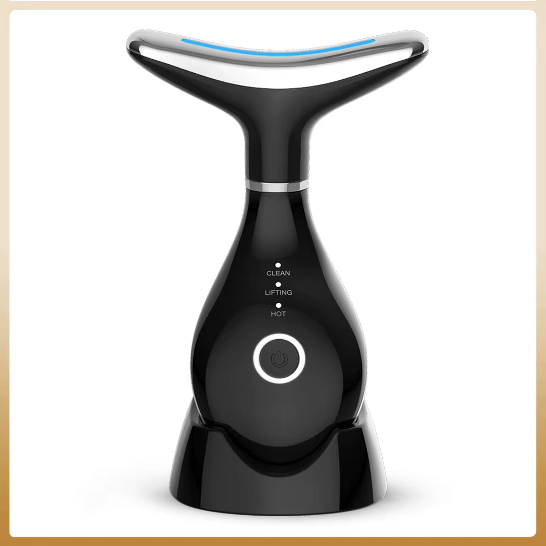 Revitalize Your Skin with the 3-in-1 LED Neck Beauty Device - Microcurrent Facial Massager for Daily Anti-Aging Skincare