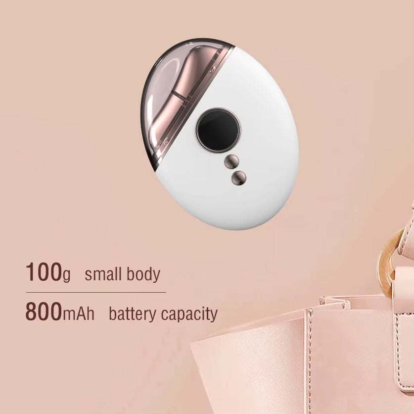 2025 New 5-Speed Gua Sha beauty device, white handheld design with rose gold trim and round control buttons
