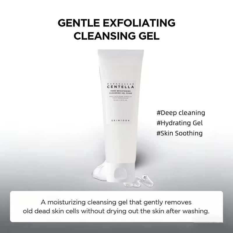 Cleansing gel tube from Korean Centella Series, white packaging with gentle exfoliating and hydrating formula