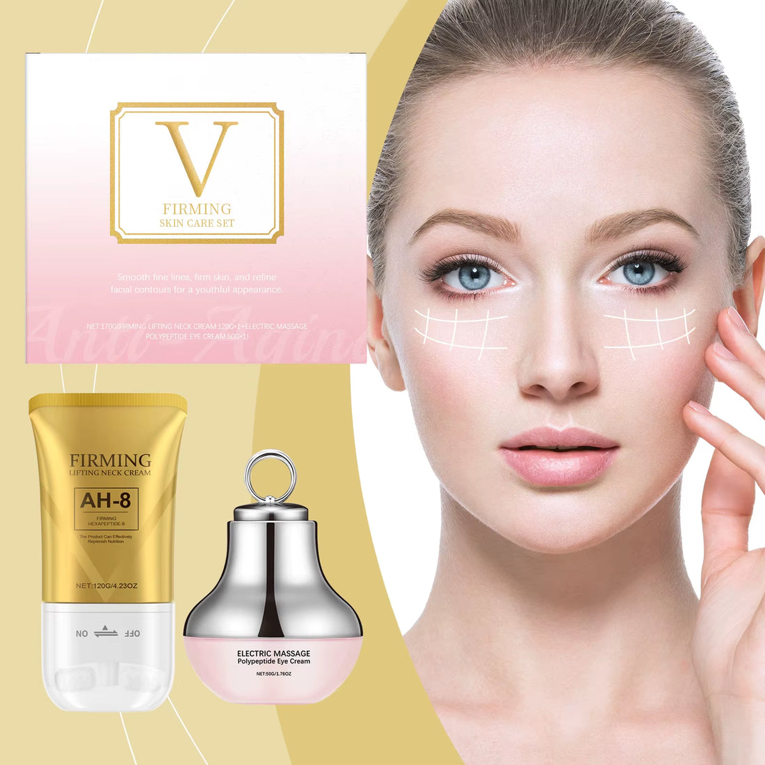 Revitalize Your Skin with AH-8 Firming Neck Cream and Electric Eye Moisturizer - Anti-Aging, Wrinkle Reduction, and Enhanced Elasticity!