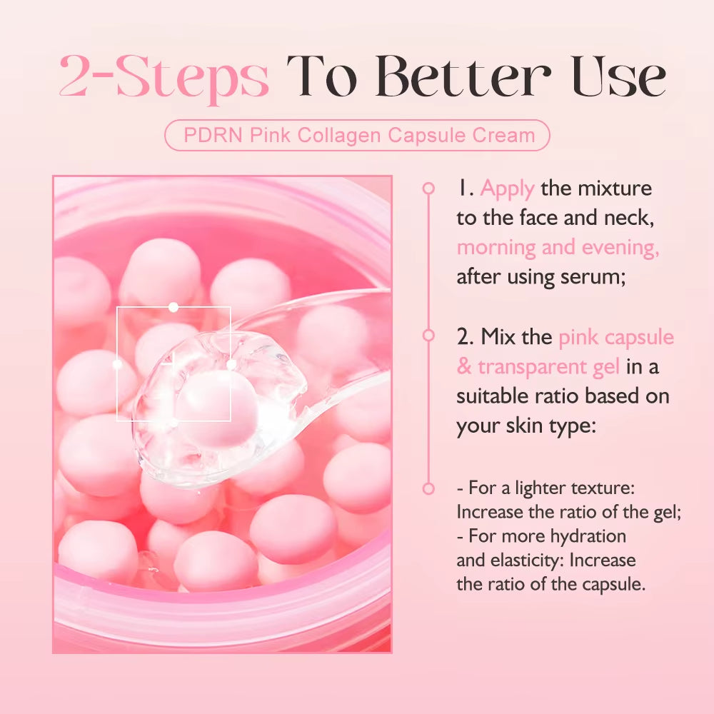Revitalize Your Skin with 50G KOEC PDRN Pink Collagen Capsule Cream - Anti-Wrinkle, Hydrating, and Glowing Formula with 5% Niacinamide and Hydrolyzed Collagen