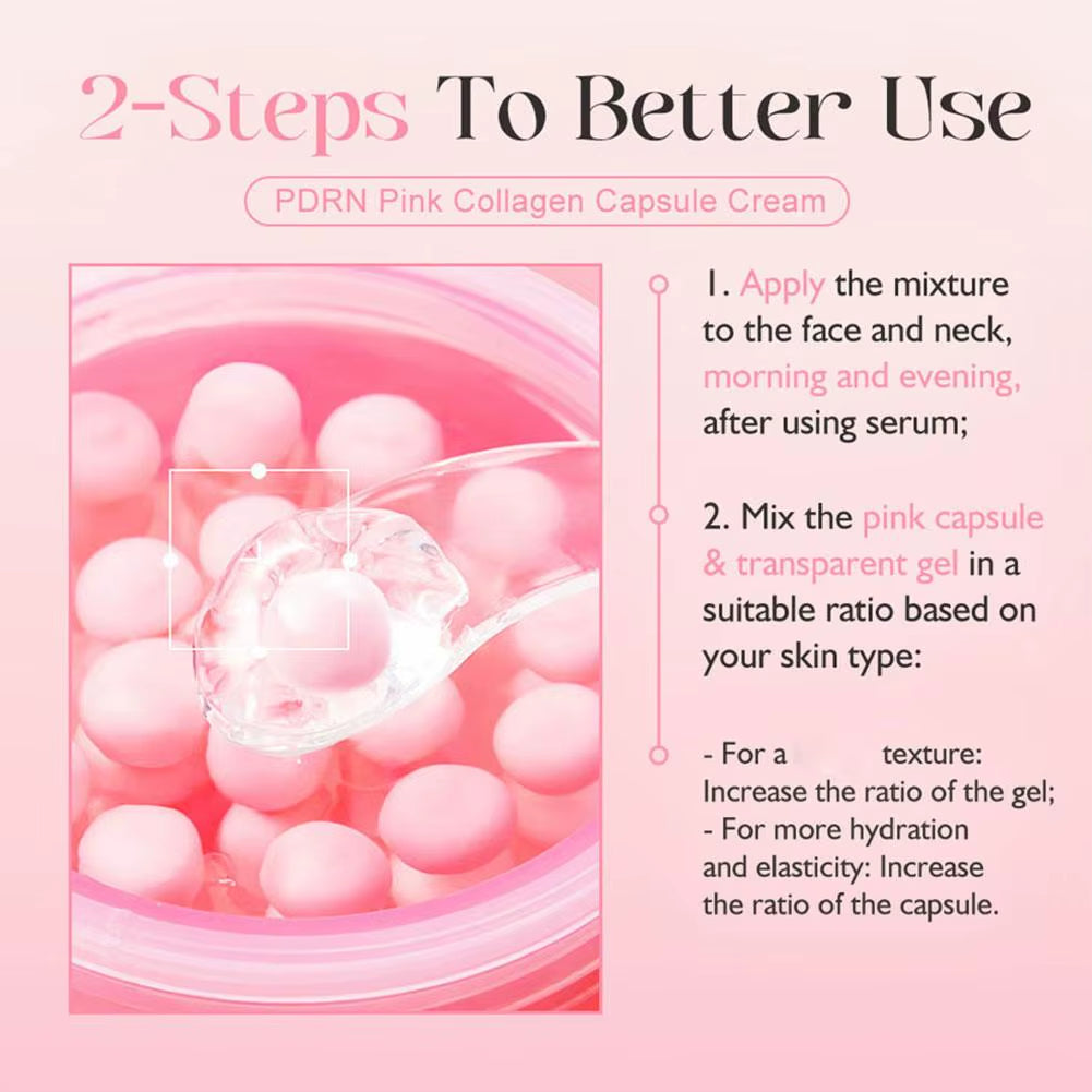 Revitalize Your Skin with PDRN Pink Collagen Capsule Cream - 5% Niacinamide &amp; VC for Brightening and Firming Effect!