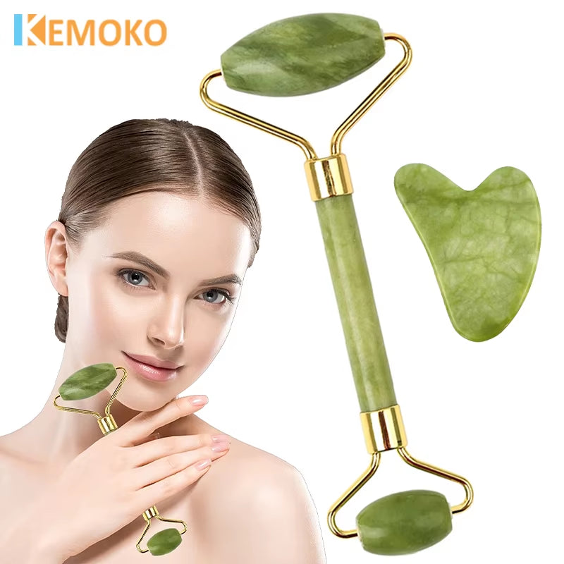 Revitalize Your Skin with the Gua Sha Jade Massager Roller - Enhance Beauty and Reduce Tension for Face, Neck, and Eyes