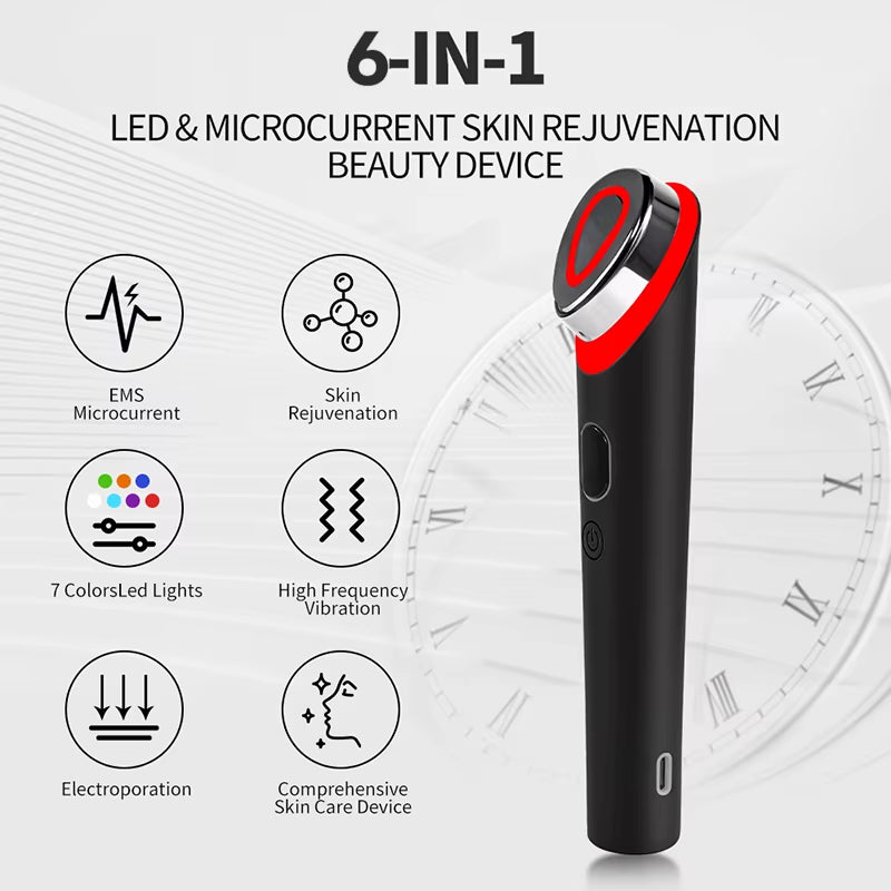 Revitalize Your Skin with the Age-R Booster Pro: 7 Colors EMS Microcurrent Facial Massager for Youthful Glow and Rejuvenation